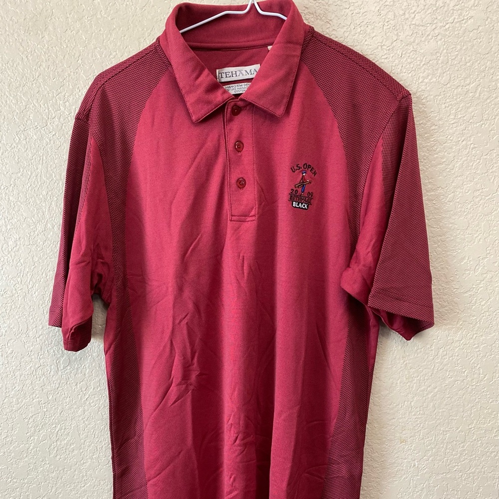 TEHAMA Red Polo Shirt with Embroidered Logo